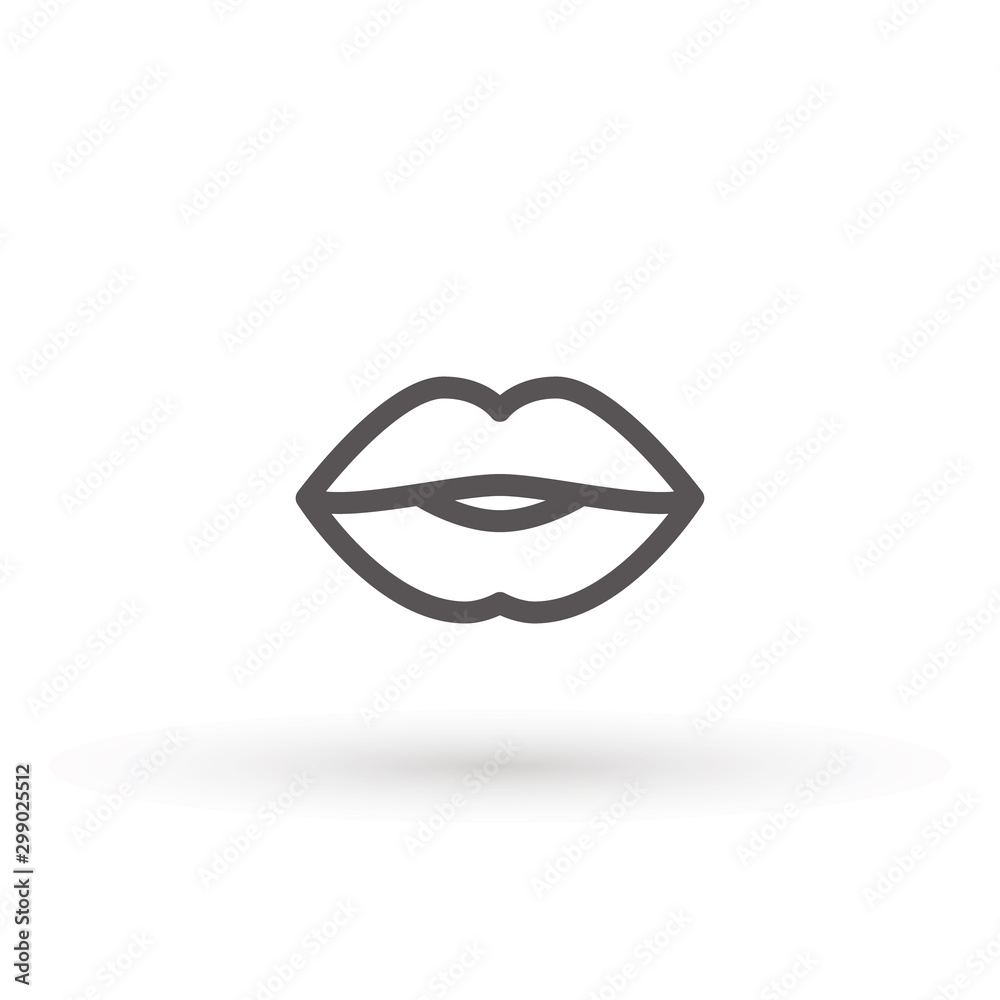 Lips line Icon in trendy flat style isolated on white background. Mouth symbol for your web site design, logo, app, UI. Lip vector illustration Lips line Icon in trendy flat style isolated on white background. Mouth symbol for your web site design, logo, app, UI. Lip vector illustration