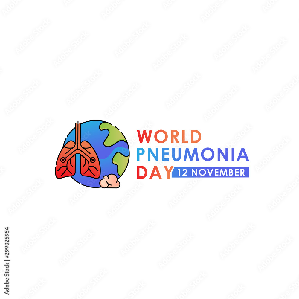 Φωτογραφία World Pneumonia Day - Lungs Vector logo poster illustration of World Pneumonia Day on 12 November