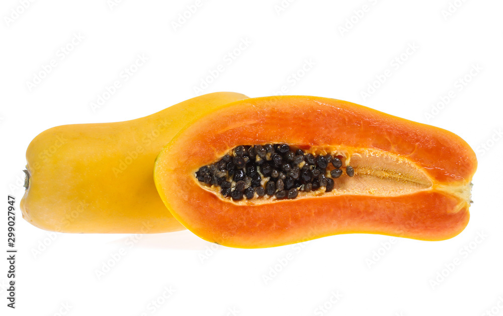 papaya isolated on a white background papaya isolated on a white background