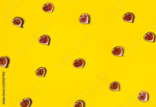 Figs patterns isolated on yellow background
