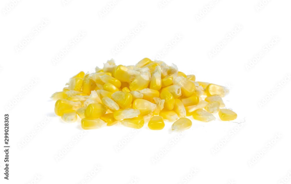 An ear of corn isolated on a white background An ear of corn isolated on a white background