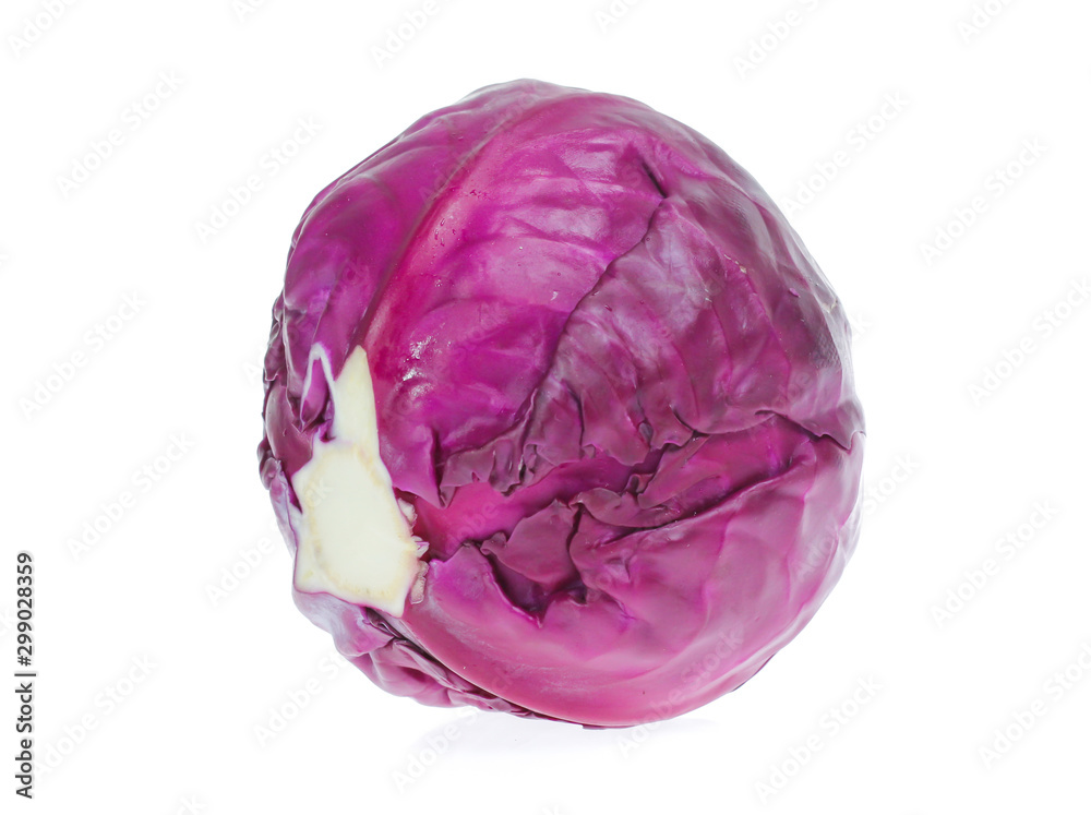 red cabbage isolated on white