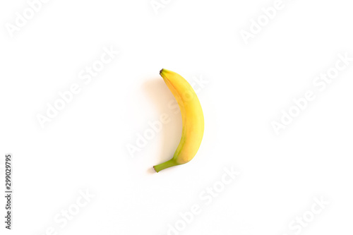 Top view of banana on white background