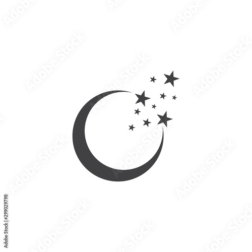 Moon night graphic design template vector isolated