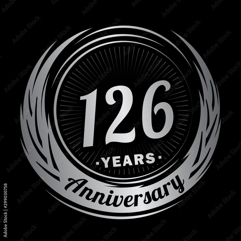 Fototapeta premium 126 years anniversary. Anniversary logo design. One hundred and twenty-six years logo.