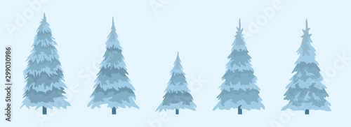 Winter. Fir trees set