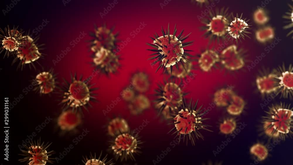 Red Virus bacteria in blood moving Red Virus bacteria in blood moving