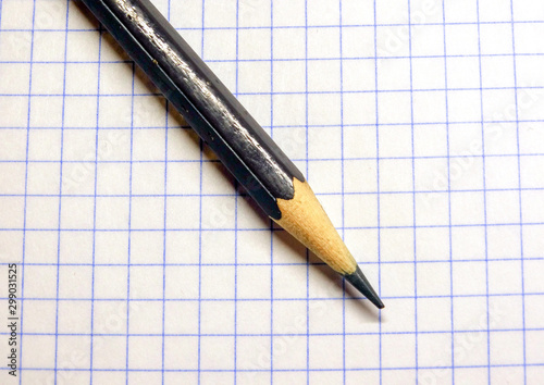 Wallpaper Mural A pencil with a sharpened lead on a checkered sheet of notebook. Torontodigital.ca