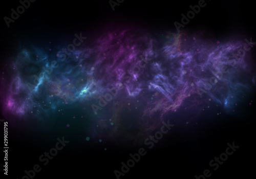 Star and nebula system, spherical panorama, illustration