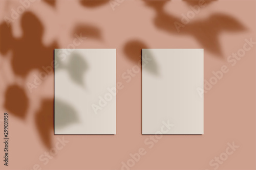 Empty Paper Notes. Shadow Overlay. Vector Illustration photo