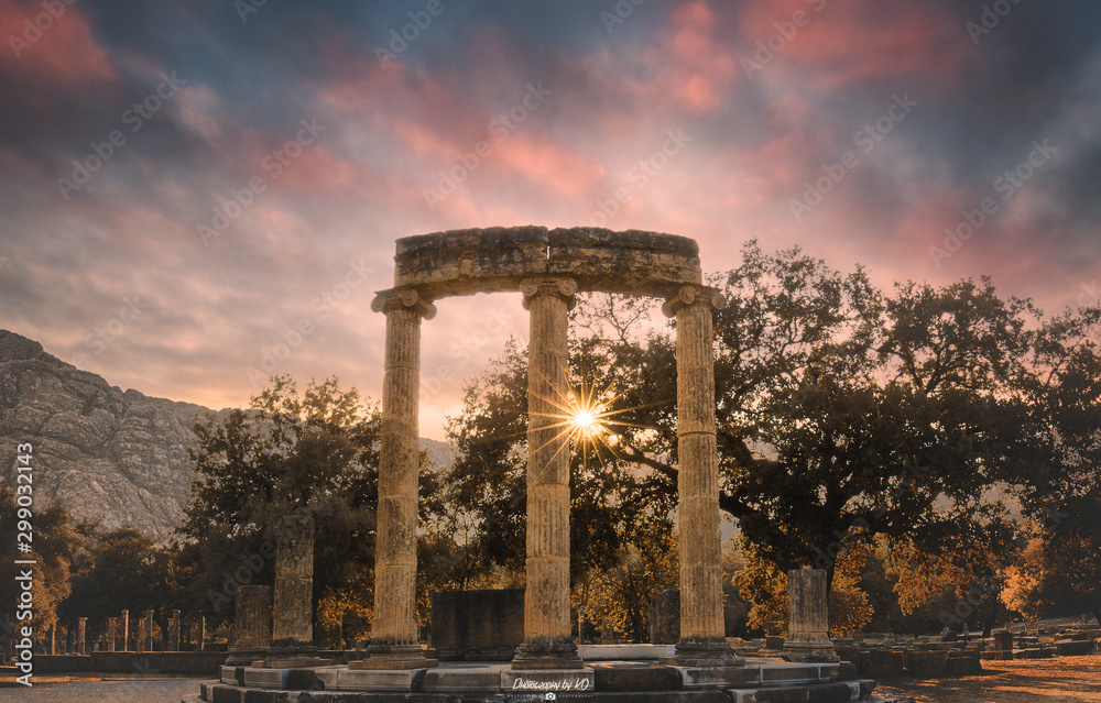 Sunset at Ancient Olympia Greece