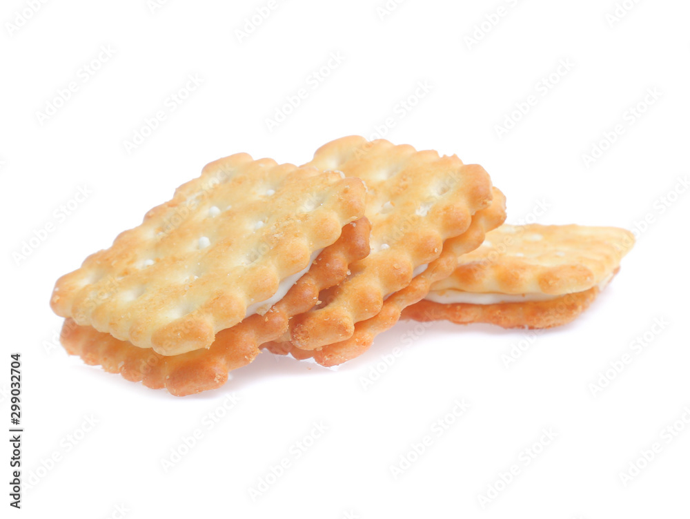 Cracker isolated on over white background Cracker isolated on over white background