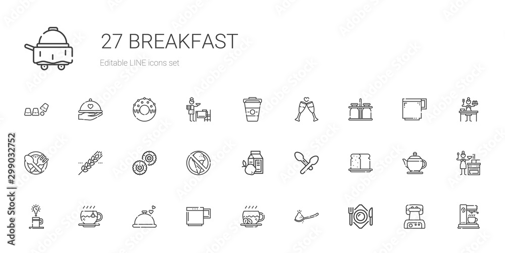 breakfast icons set breakfast icons set