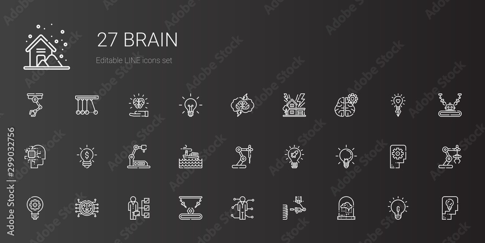 brain icons set brain icons set