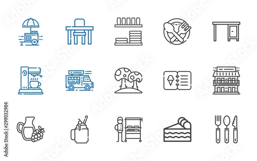 restaurant icons set