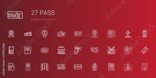 pass icons set