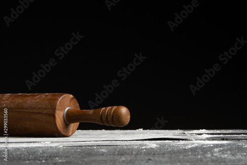 bakery background, accessory for making bread, pizza rolling dough