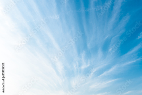 Background of  Beautiful Blue sky and clouds are radial shaped In bright weather days.