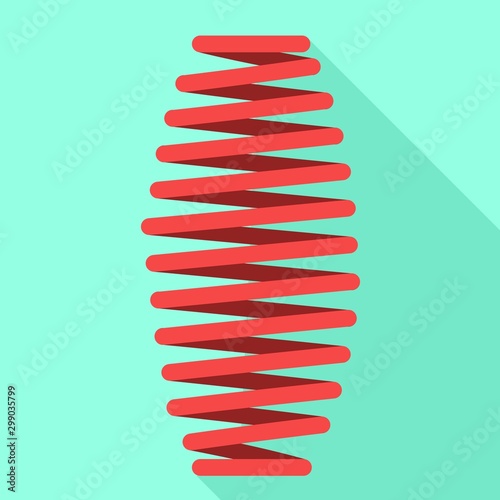 Red coil icon. Flat illustration of red coil vector icon for web design