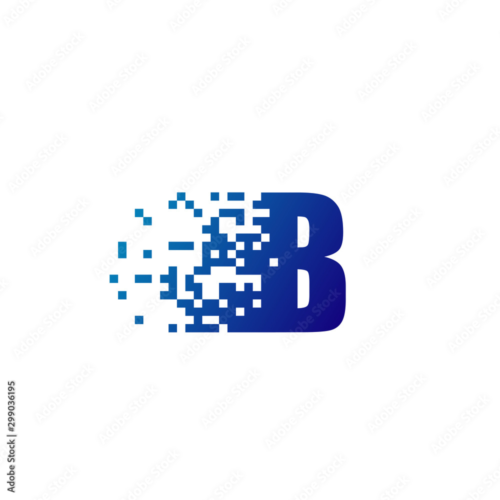 Letter B Pixel Logo, Fast Moving B Logo Letter B Pixel Logo, Fast Moving B Logo