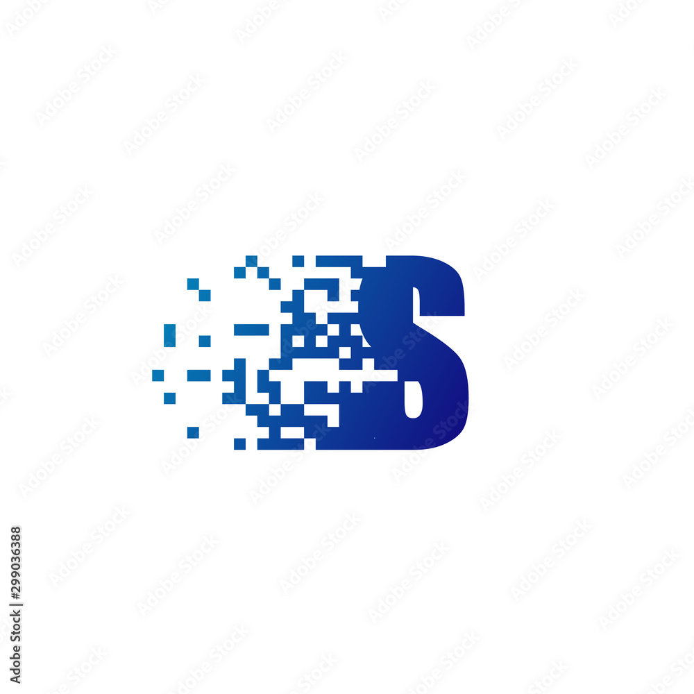 Letter S Pixel Logo, Fast Moving S Logo Letter S Pixel Logo, Fast Moving S Logo