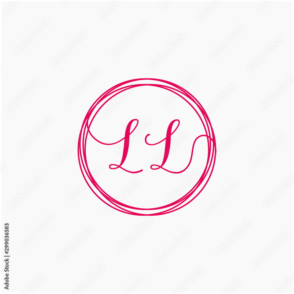 Letter LL logo template. Creative fashion logo design, couple letter , beauty icon. Initial handwriting or handwritten logo for identity. Logo with hand drawn style. wedding concept -vector Letter LL logo template. Creative fashion logo design, couple letter , beauty icon. Initial handwriting or handwritten logo for identity. Logo with hand drawn style. wedding concept -vector