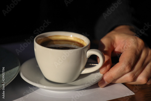 cup of coffee and hands 