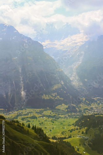 Snow mountain hiking  way  First Town in Switzerland