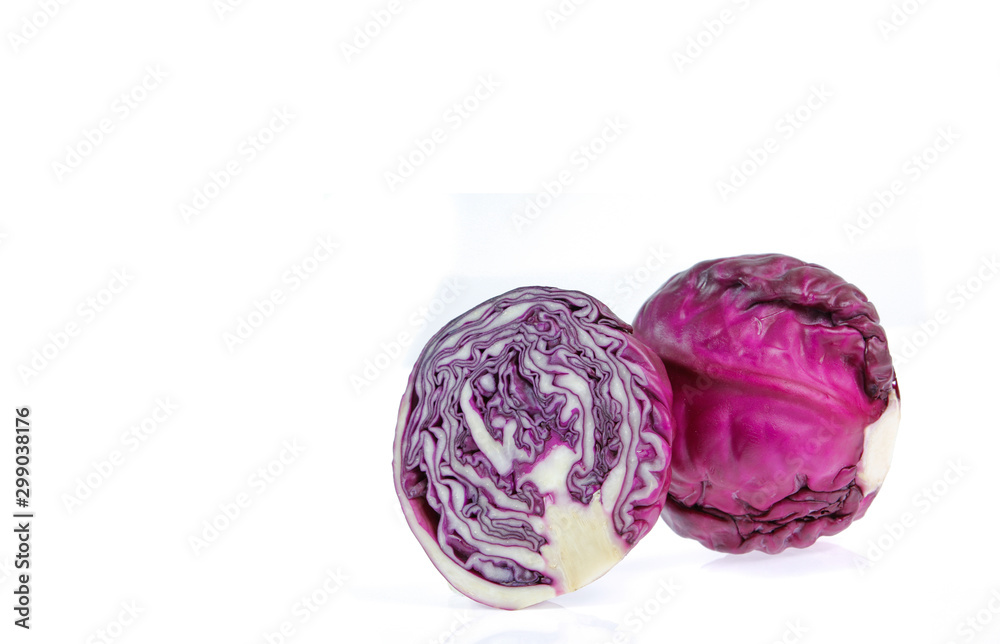copy space red cabbage isolated on white copy space red cabbage isolated on white