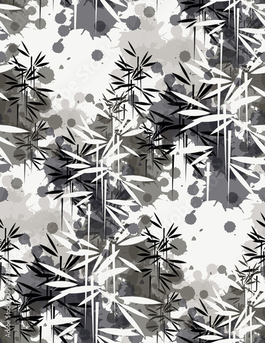 bamboo forest seamless ink silver
