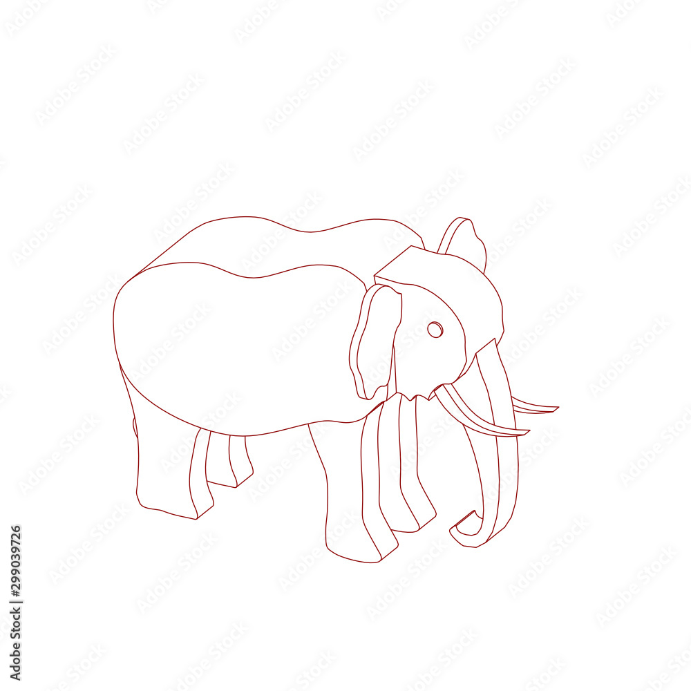 Fototapeta premium icon illustration of the elephant