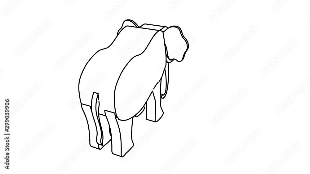 icon illustration of the elephant icon illustration of the elephant