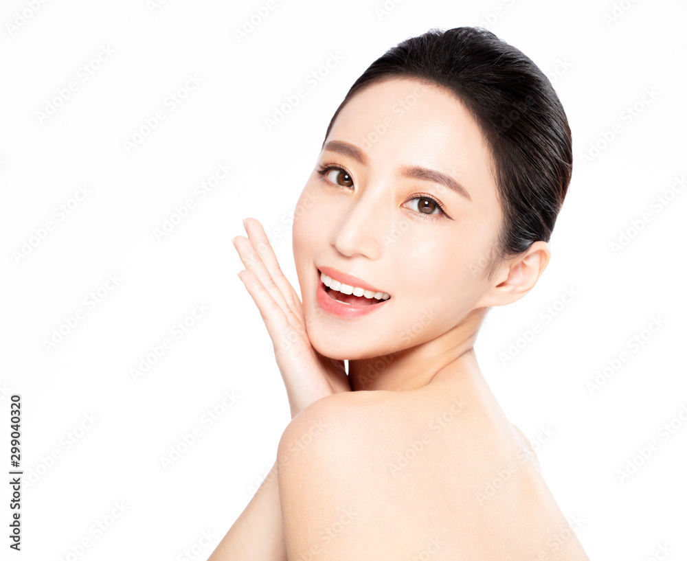 Beautiful face of young woman with clean fresh skin Beautiful face of young woman with clean fresh skin