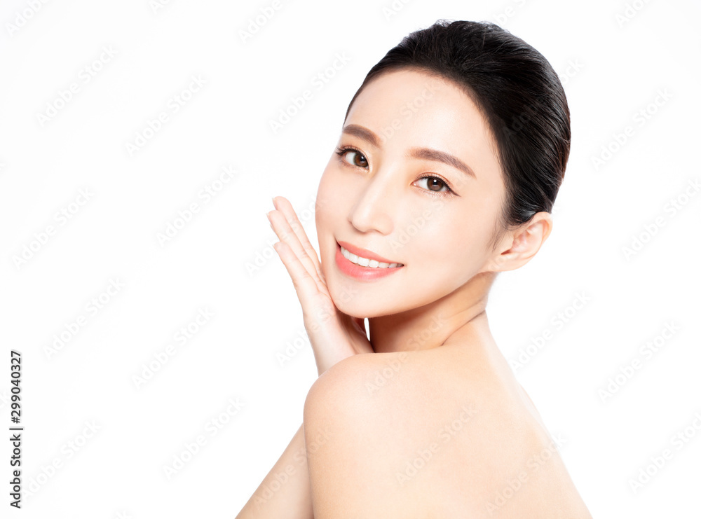 Beautiful face of young woman with clean fresh skin Beautiful face of young woman with clean fresh skin