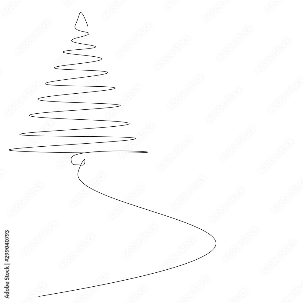 Christmas tree outline, vector illustration Stock Vector Adobe Stock