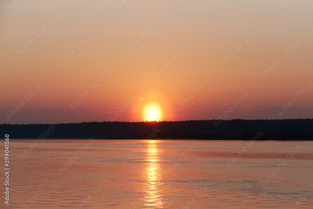 Sunset on the Severnaya Dvina River