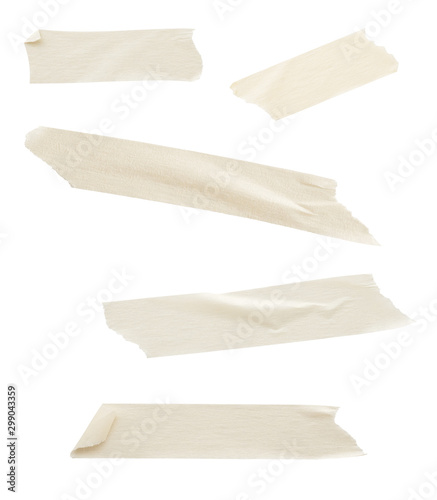 Adhesive paper tape isolated on white background
