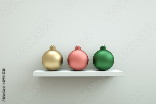 abstract christmas ball minimal white background christmas holiday new year concept. 3d rendering