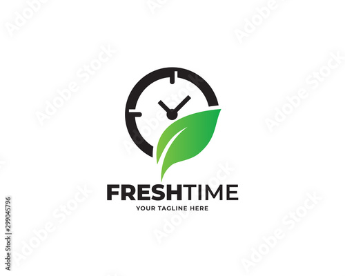 fresh time design logo template vector
