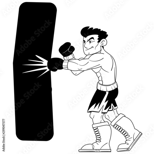 boxeador con saco