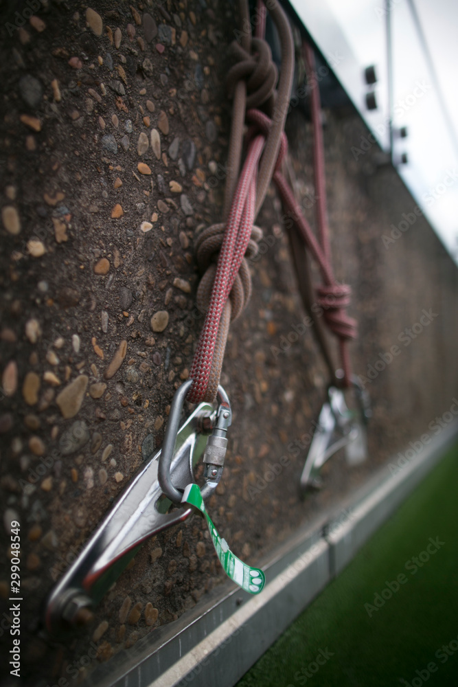 Picture of rope access working at heights rigging as Y hang with two
