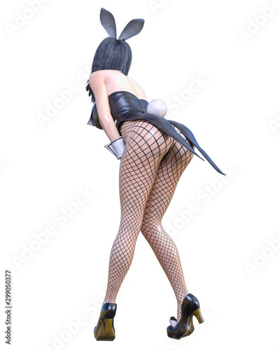 3D comics cosplay anime bunny girl.