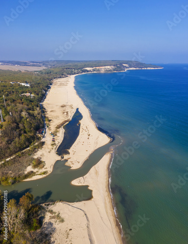 Fototapeta Naklejka Na Ścianę i Meble -  Aerial view to the mouth of the river Kamchia