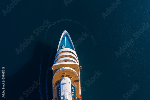 View of drone to passenger ship in sea © niki spasov