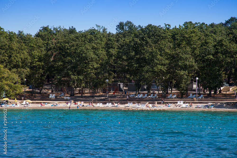  The beach  of Njivice, island of Krk, Croatia, Kvarner Bay, Adriatic Sea, Croatia