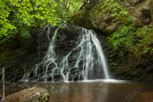 The waterfalls at  Fairy Glen  a hidden jewel found after a 30-minute hike through the woodlands near the town of Rosemarkie  Scotland on the Black Isle Peninsula.