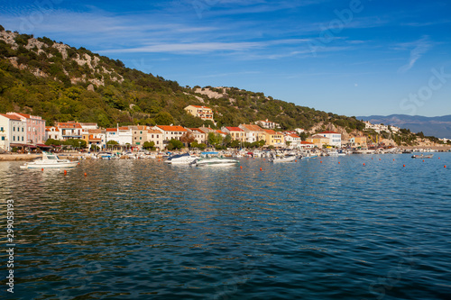 Bay and the port of Baska, Krk, Kvarner Bay, Adriatic Sea, Croatia