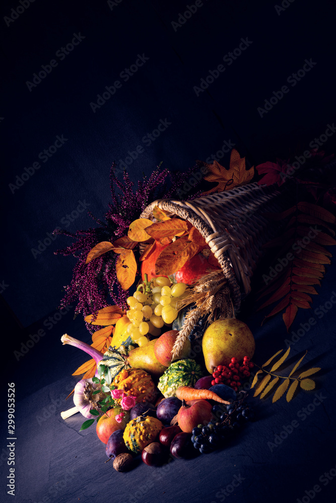 The beautiful and autumnal cornucopia