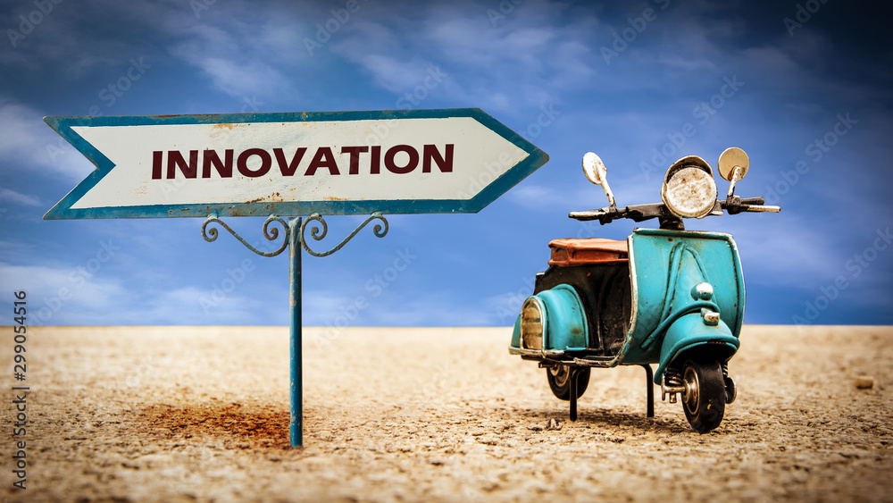 Naklejka premium Street Sign to Innovation