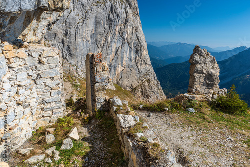 Rock books and military posts from the First World War. Monte Chiadenis. Sappada, Italy photo